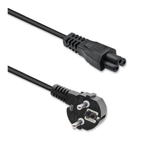 Qoltec Kabel zasilający Qoltec kątowy SCHUKO | IEC C5 | Koniczynka | 3x1.0mm2 | 1.5m