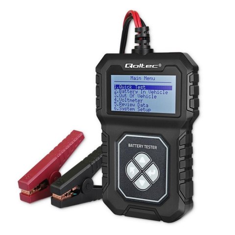 Qoltec Tester cyfrowy Qoltec akumulatora z LCD | 12V | AGM | GEL | STD | 30-220Ah