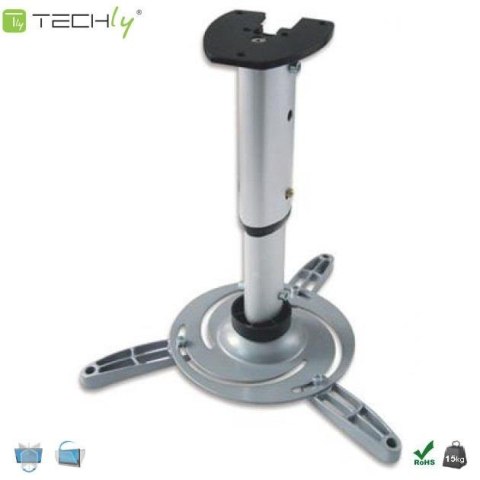 Techly Ramię do projektora Techly 60-120 cm. 15kg, sufitowe, srebrne