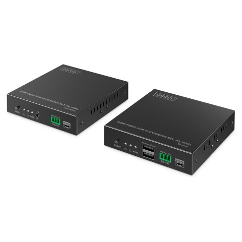 Digitus Przedłużacz/Extender światłowodowy DIGITUS KVM HDMI+USB 1.1 do 40km/300m 4K/60Hz, max. 253 odbiorniki, HDMI Loop-Out, Audio (zes