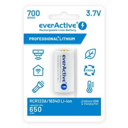 Everactive Akumulator 16340 everActive 3,7V Li-ion 700mAh micro USB z zabezpieczeniem blister