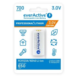 Everactive Akumulator 16340 everActive 3V Li-ion 700mAh micro USB z zabezpieczeniem blister