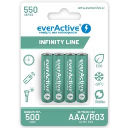 Everactive Akumulatorki AAA / R03 everActive Ni-MH 550 mAh ready to use - blister 4 sztuki