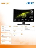 MSI Monitor MAG 242C 23.6 cala/LED/FHD/Curved/180Hz/czarny