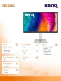 Benq Monitor 32 cale PD3226G 4K LED 5ms/144Hz/IPS/Graficzny