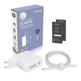 Mitsu Zasilacz sieciowy Mitsu 87W USB-C, USBC, 5-20.2V, 3-4.3A (white) do notebooka