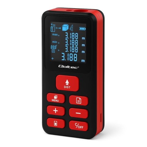 Qoltec Dalmierz Qoltec laserowy z poziomicą | podświetlany LCD | 120m