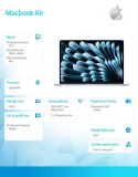 Apple MacBook Air 15.3 cala: M4 10/10, 16GB, 512GB - Błękitny