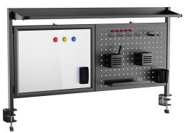 Ergo Office Przegroda biurkowa / organizer Ergo Office ER-301 B, max. obciążenie 10kg, biała tablica, szerokość 1116mm, czarna