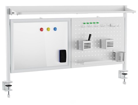 Ergo Office Przegroda biurkowa / organizer Ergo Office ER-301 W, max. obciążenie 10kg, biała tablica, szerokość 1116mm, biała