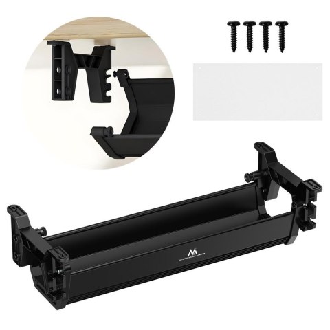 Maclean Organizer podbiurkowy na kable/ przedłużacz Maclean MC-106 B, max. obciążenie 5kg, czarny