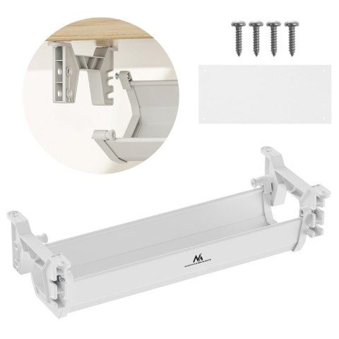 Maclean Organizer podbiurkowy na kable/ przedłużacz Maclean MC-106 W, max. obciążenie 5kg, biały