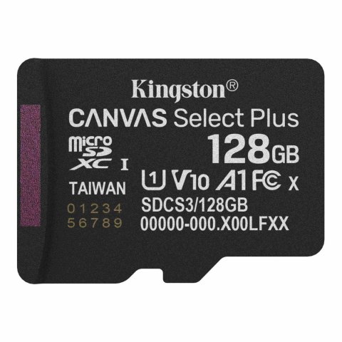 Kingston Karta pamięci Kingston microSDXC Canvas Select Plus 128GB C10 UHS-I U1 A1 V10