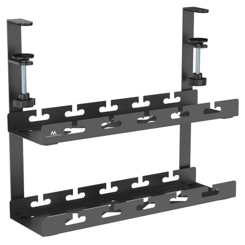 Maclean Organizer podbiurkowy na kable Maclean MC-104 B, max. obciążenie 5kg, 2 poziomy, czarny