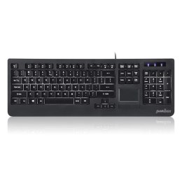 Perixx Klawiatura przewodowa Perixx PERIBOARD-313 podświetlana, touchpad, 2x hub USB, czarna