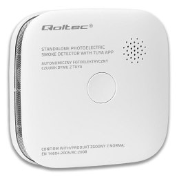 Qoltec Czujnik dymu Qoltec z baterią | Tuya | Wi-Fi | alarm 85dB | LED