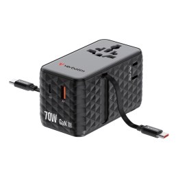 Verbatim Adapter podróżny Verbatim Charge 'n' Travel GaN III globalny 1xUSB-C PD 3.0 QC 4+ 70W, 1xUSB-C PD 3.0 QC 4+ 60W, 1xUSB-C 5W, 1x 