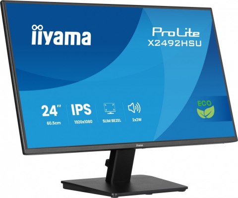 IIYAMA Monitor 24 cale X2492HSU-B1 IPS,FHD,HDMI,DP,120Hz,300cd,4ms,USB HUBx2cienkie ramki, 1500:1, ErP B
