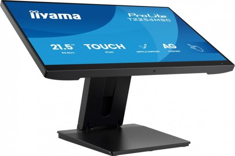 IIYAMA Monitor 21.5 cala T2254MSC-B2AG POJ.10PKT., IPS, POWŁOKA AG, 300cd, FHD, HDMI, DP, 2xUSB, 7H