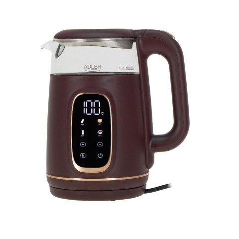 Adler Czajnik elektryczny szklany Adler AD 1305 burgundy gold