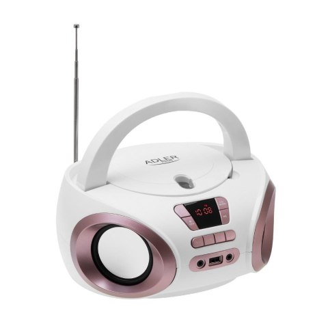 Adler Radio Boombox CD MP3 USB Adler AD 1181 white copper