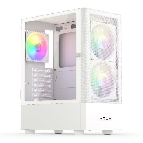COOLING.PL Obudowa KRUX Vako White RGB ATX, z oknem, bez zasilacza, biała