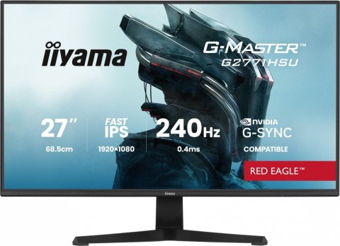 IIYAMA Monitor 27 cali G2771HSU-B1 0.4ms,Fast IPS,1xUSB 3.2, 1xUSB C, 240Hz, DP, 2xHDMI, Adaptive G-SYNC - 1920 x 1080 @48-240Hz 
