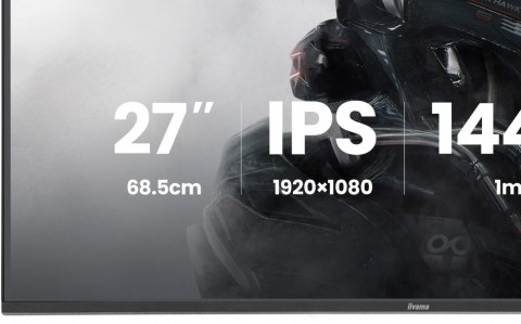 IIYAMA Monitor 27 cali GB2741HSU-B1 IPS,FHD,144Hz,1ms,2xUSB,350cd,HDMI,DP, HAS (150) PIVOT