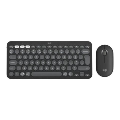 Logitech Zestaw bezprzewodowy klawiatura + mysz Logitech Pebble 2 Combo grafitowy