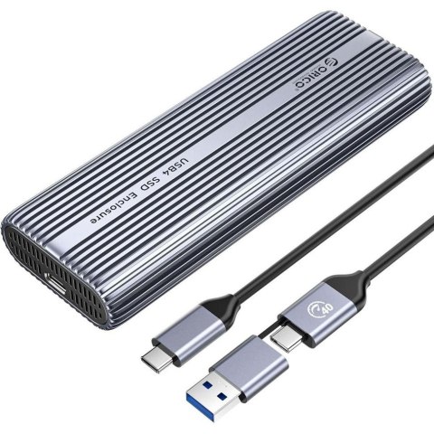 ORICO Obudowa na dysk Orico ACOM2-U4-GY-BP SSD M.2 NVMe, USB-C 40 Gbps, z wentylatorem, metalowa