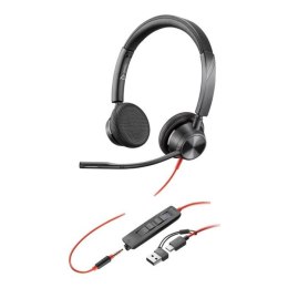 Poly Słuchawki z mikrofonem Poly Blackwire 3325 Stereo Microsoft Teams USB-C Headset + 3,5mm jack + adapter USB-C/A