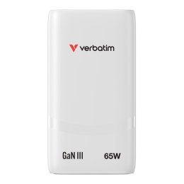 Verbatim Ładowarka sieciowa Verbatim GaN Fold 'n' Go 65W 2xUSB-C PD 3.0 biała