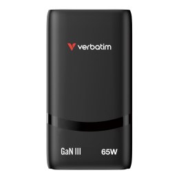 Verbatim Ładowarka sieciowa Verbatim GaN Fold 'n' Go 65W 2xUSB-C PD 3.0 czarna