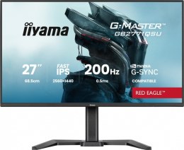 IIYAMA Monitor 27 cali GB2771QSU-B1 QHD,Fast IPS,200Hz,HAS (150) PIVOT,2xUSB 3.2,2xUSB C,0,5ms,2xHDMI,DP,350cd,Adaptive G-SYNC 2560x144
