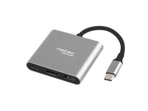 Natec Hub USB Natec Fowler Multi Port mini USB-C PD, USB 3.0, HDMI 4K