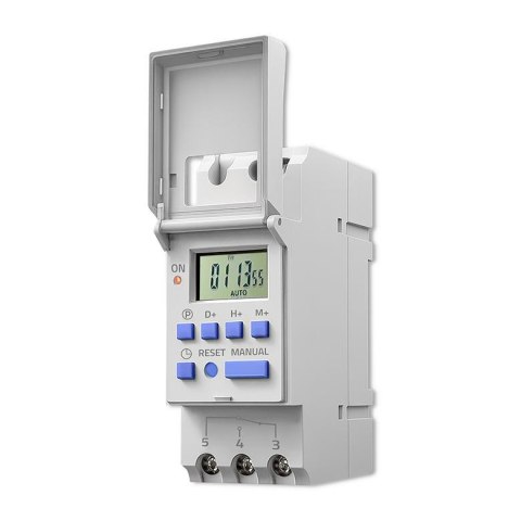 Qoltec Programator czasowy Qoltec Elektroniczny na szynę DIN z wbudowaną baterią | Harmonogram 7 dni | 16 programów