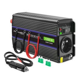 Qoltec Przetwornica napięcia Qoltec Monolith 1200 MS Wave | 12V na 230V | 600/1200W | USB
