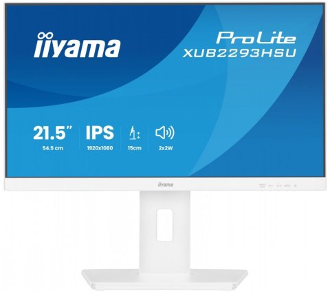 IIYAMA Monitor 22 cale XUB2293HSU-W7 IPS, 100Hz, Pivot, HAS(150mm), 300cd, BIAŁY