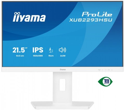 IIYAMA Monitor 22 cale XUB2293HSU-W7 IPS, 100Hz, Pivot, HAS(150mm), 300cd, BIAŁY