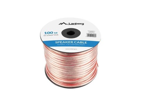 LANBERG Kabel głośnikowy Lanberg 2x1.5mm2 100m przezroczysty