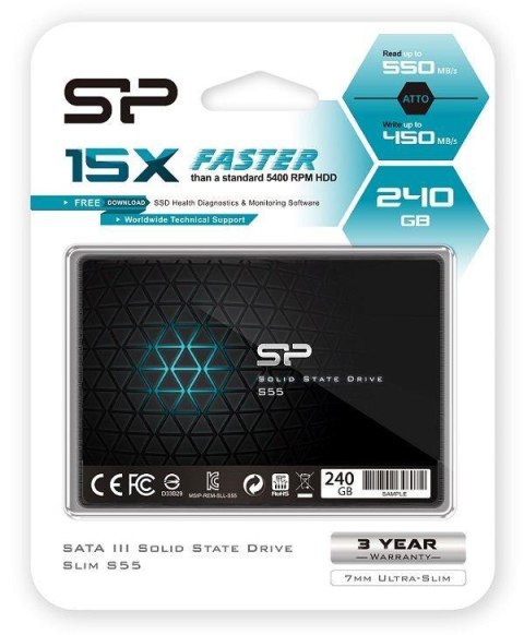 Silicon Power Dysk SSD Silicon Power S55 240GB 2.5" SATA3 (550/450 MB/s) 7mm