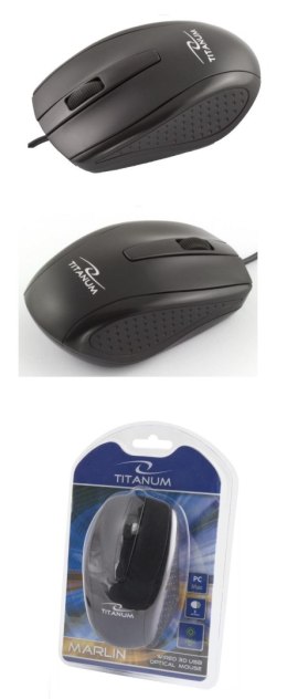 Titanum Mysz przewodowa Titanum 3D MARLIN TM110K optyczna czarno