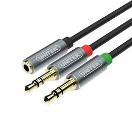 Unitek Kabel Unitek Y-C957ABK miniJack 3,5mm (F) - 2x 3,5mm (M)
