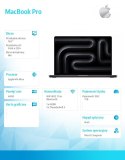 Apple MacBook Pro 16.2 cali: M4 Max 16/40, 48GB, 1TB SSD - Czarny