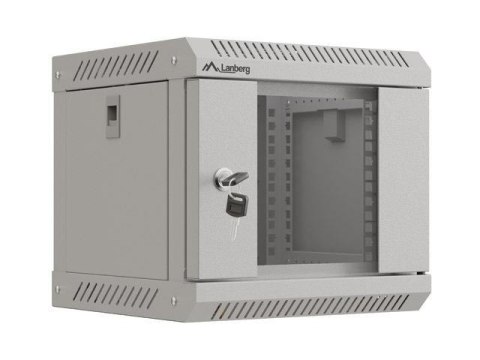 LANBERG Szafa instacyjna Rack Lanberg Wisząca 10" 4U 300x300 Drzwi Przeszkolone (flat pack) Szara