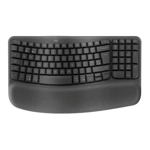 Logitech Klawiatura bezprzewodowa Logitech Wave Keys For Business czarna ergonomiczna