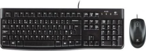 Logitech Zestaw przewodowy klawiatura + mysz Logitech Desktop MK120 USB czarny