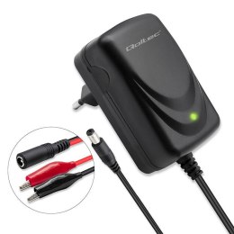 Qoltec Ładowarka do akumulatora Qoltec AGM GEL STD 12V | 1A | Prostownik z sygnalizatorem LED