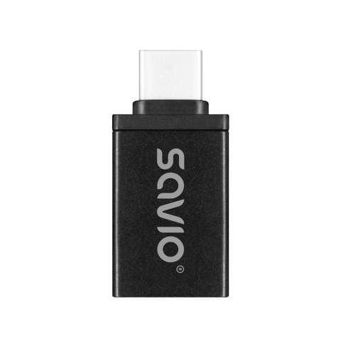 Savio Adapter USB-A 3.1 (F)-USB-C 3.1 (M), SAVIO AK-80, Czarny