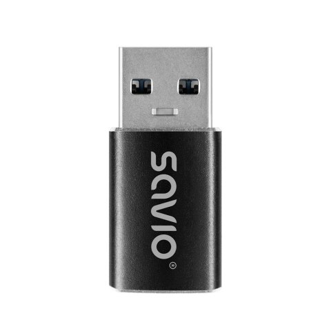 Savio Adapter USB-C 3.1 (F) Savio AK-81 USB-A 3.1 (M), Czarny